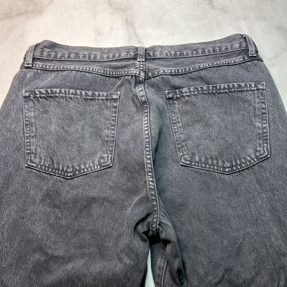 J Brand X Elsa Hosk Elsa Sunday Straight Jean in Faded Black - Picture 6 of 8